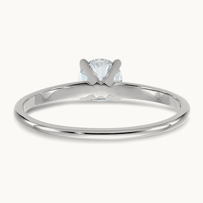 Round Solitaire Engagement Ring, 0.50 ct tw Lab-Grown Diamond — 14K White Gold
