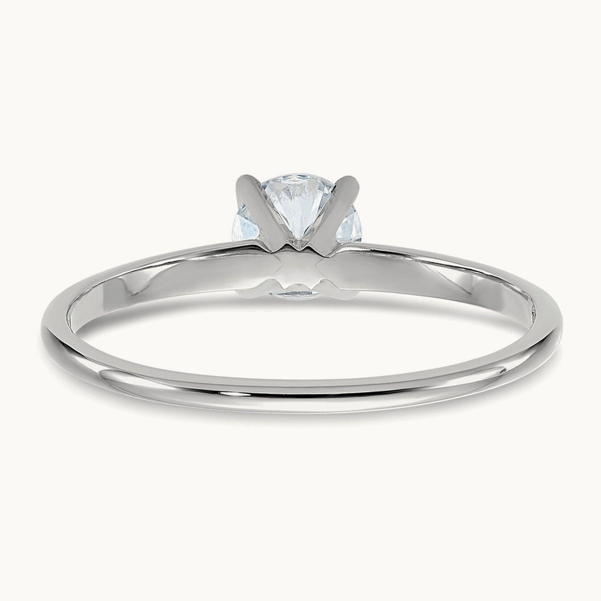 Round Solitaire Engagement Ring, 0.50 ct tw Lab-Grown Diamond — 14K White Gold