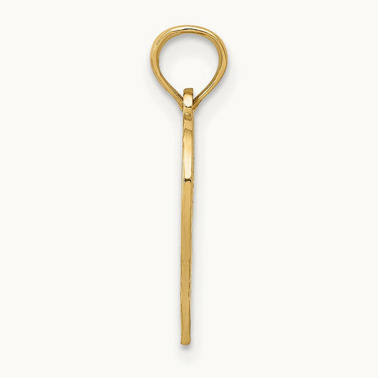 50 in Heart Cut-out Pendant — 14K Yellow Gold