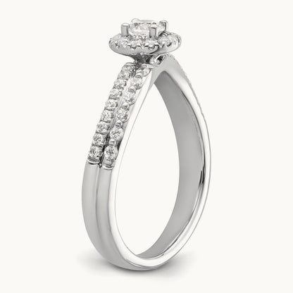 Halo Engagement Ring, 0.50 ct tw Lab-Grown Diamond