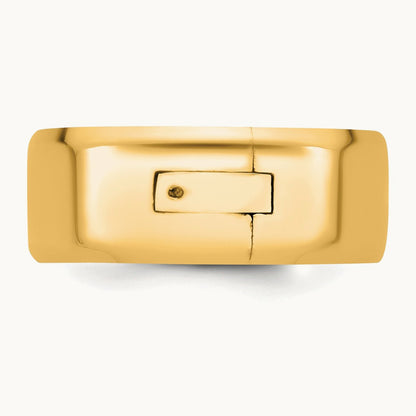 CLIQ Hinged Beveled Edge Wedding Band, 8mm, 14K Yellow Gold