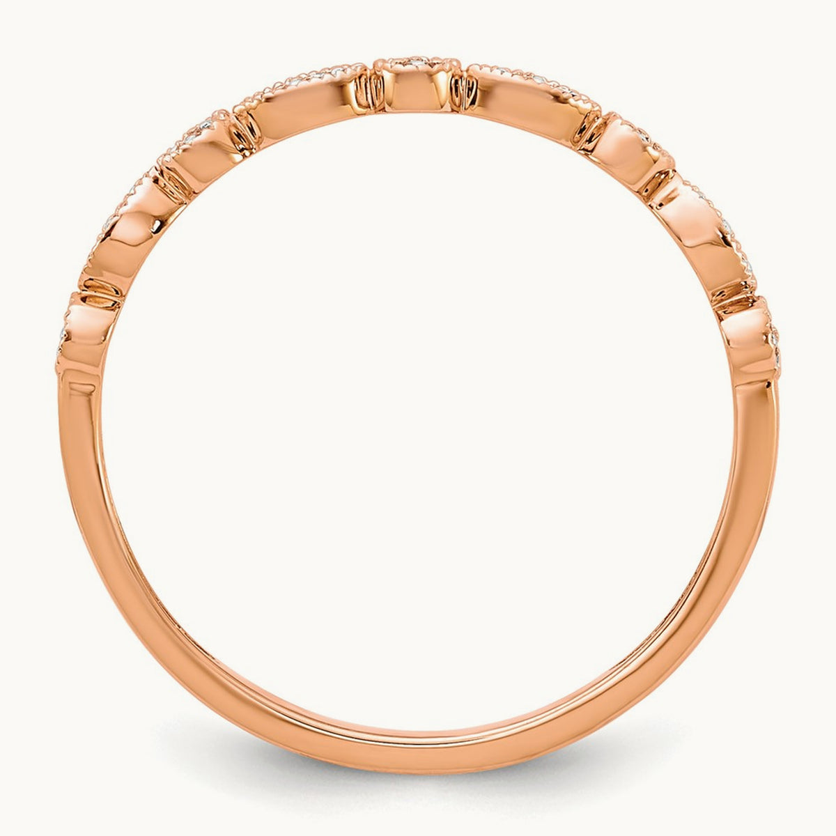 Diamond Fancy Band — 14K Rose Gold, 6.75
