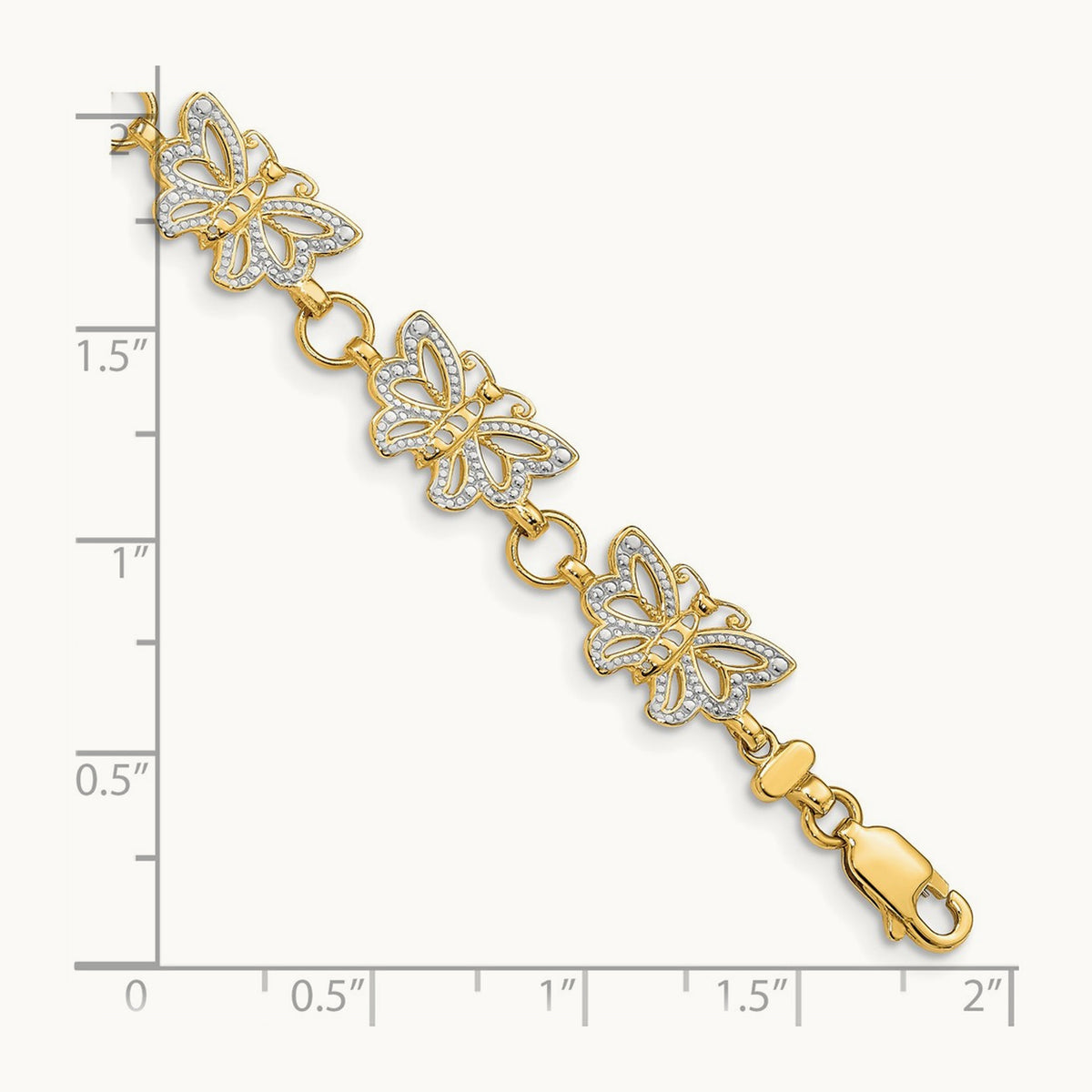 w/Rhodium Butterfly Bracelet, 14K