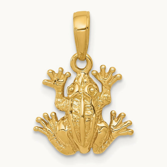 2-D Frog Pendant, 14K