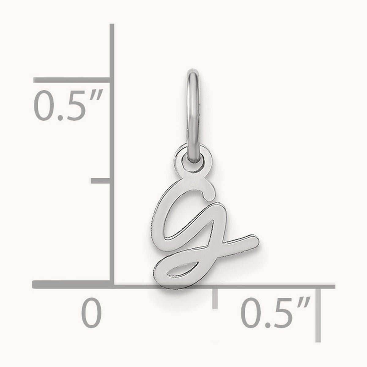 Upper case Initial Charm — 14K White Gold, G