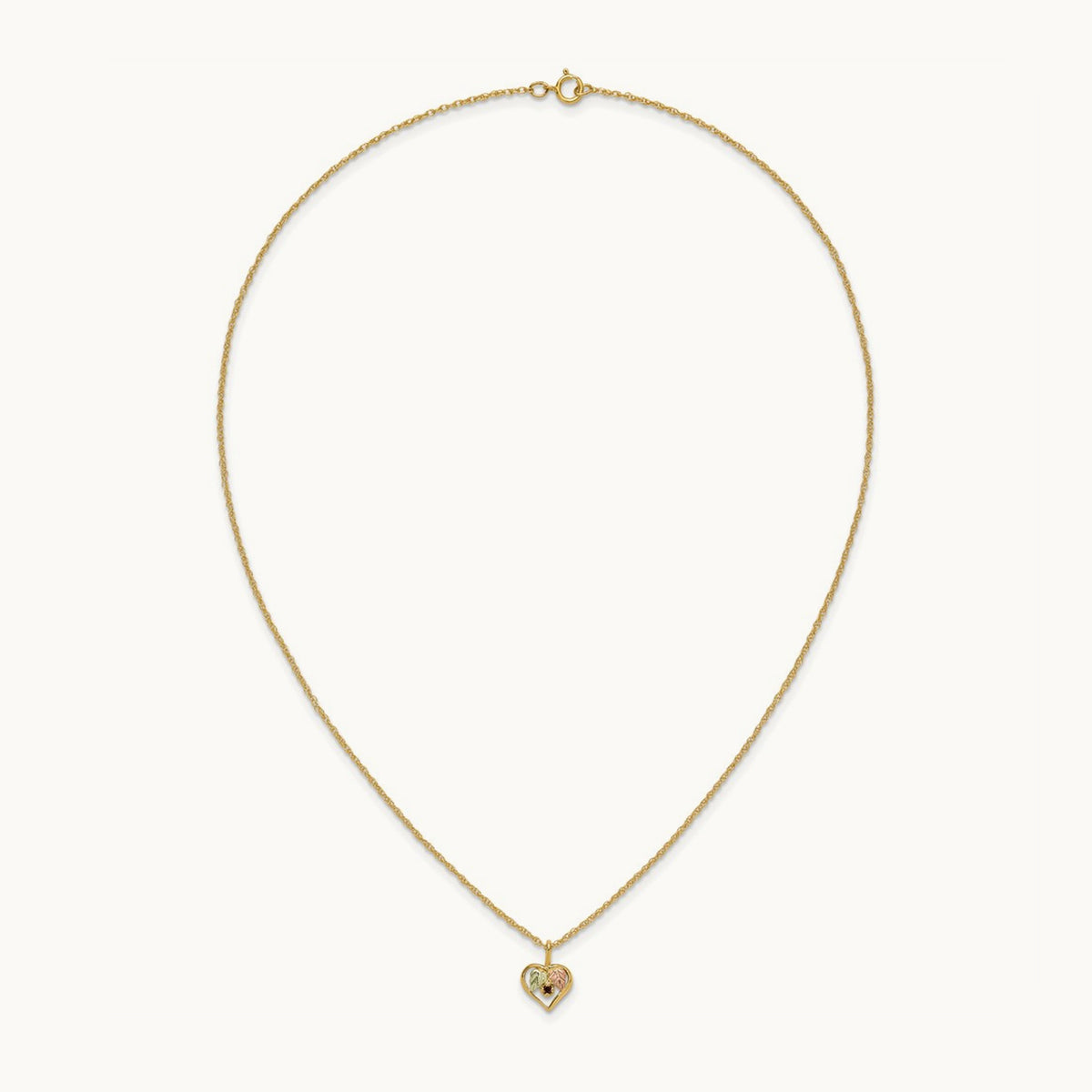 Black Hills Gold Heart Garnet Necklace