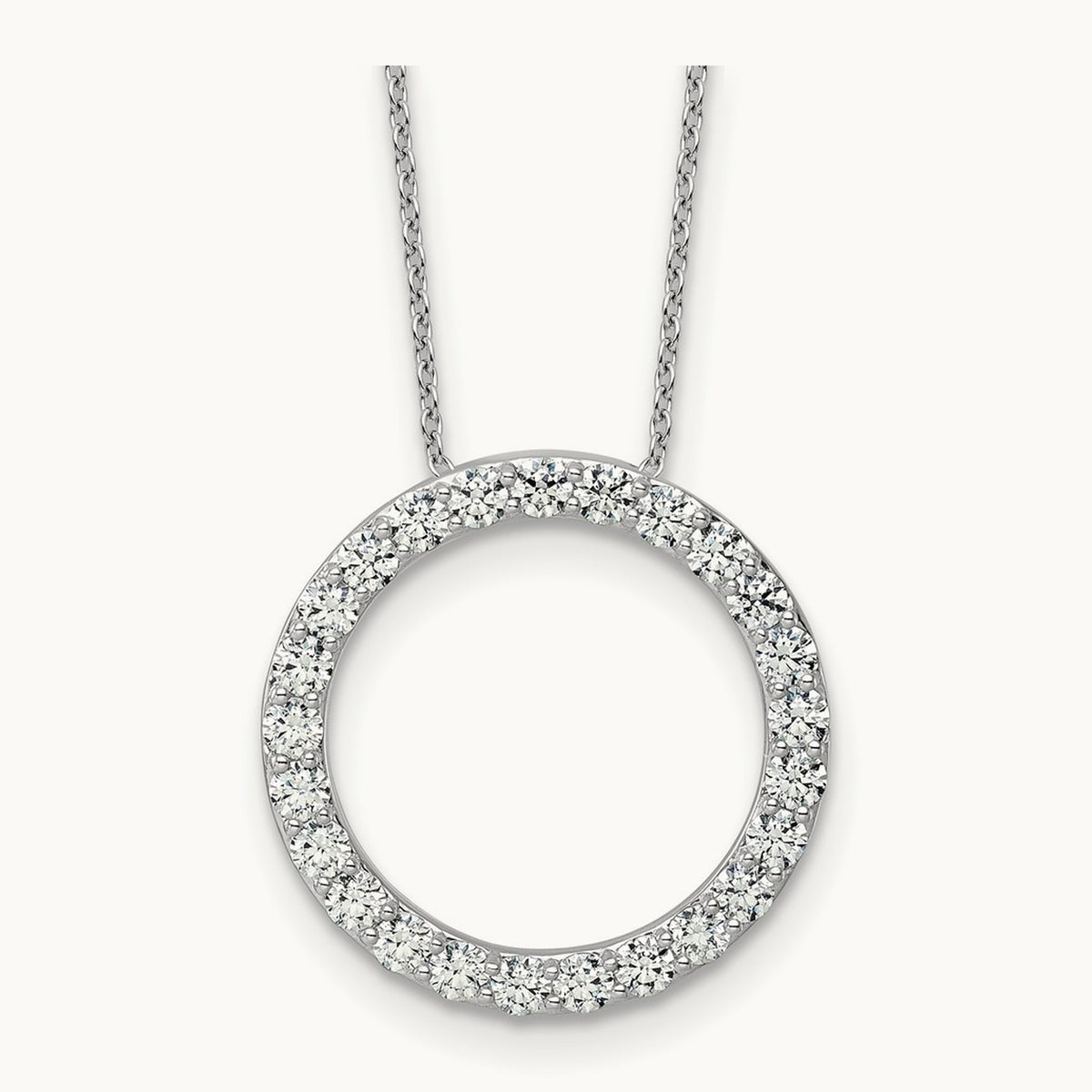 Circle Slide Necklace, 1-3 ct Lab-Grown Diamond — 14K White Gold