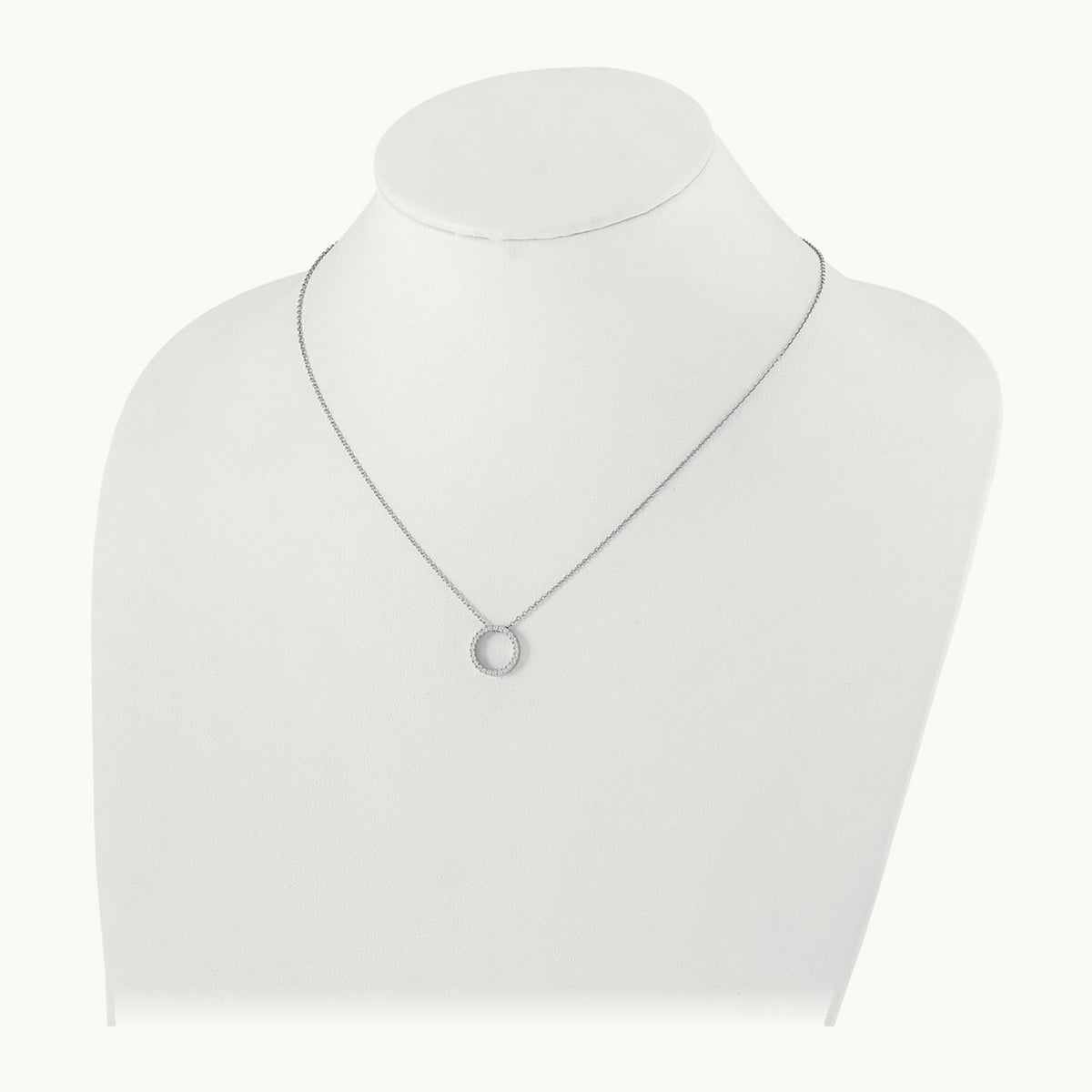 Diamond Circle 18 inch Necklace — 14K White Gold, 0.25 ct