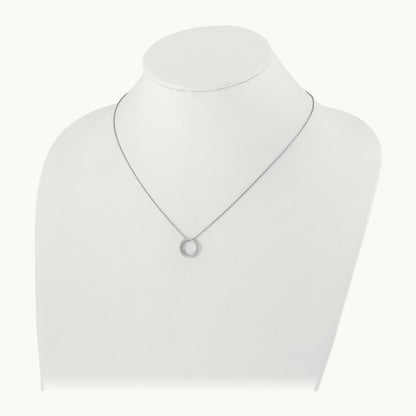 Diamond Circle 18 inch Necklace — 14K White Gold, 0.25 ct