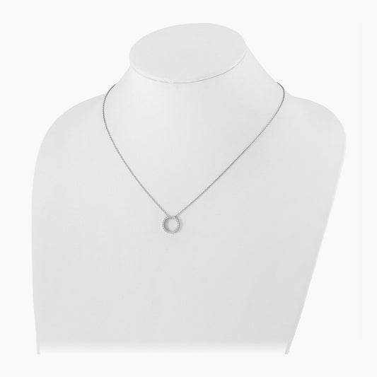 Diamond Circle 18 inch Necklace — 14K White Gold, 0.25 ct