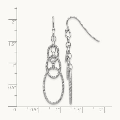 RH-plt Textured Dangle Shepherd Hook Earrings, Sterling Silver — Leslie's