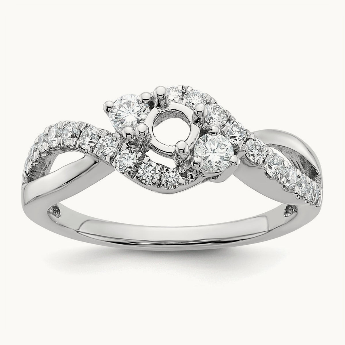 Semi-Mount Criss-Cross Engagement Ring, 0.50 ct tw