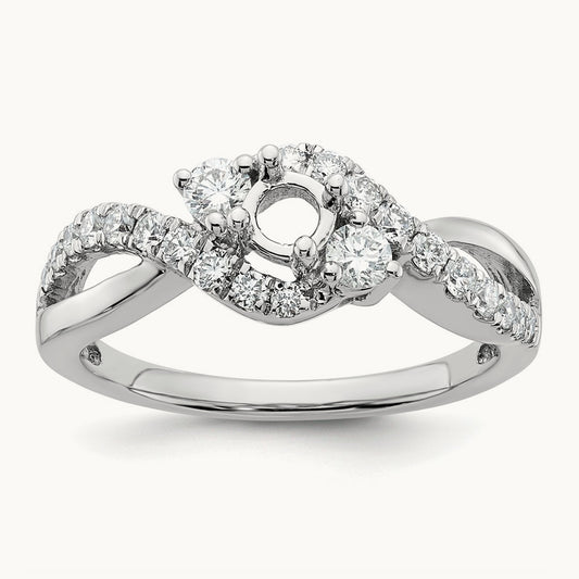 Semi-Mount Criss-Cross Engagement Ring, 0.50 ct tw