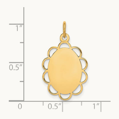 Plain .013 Gauge Engravable Flower Disc Charm — 25mm