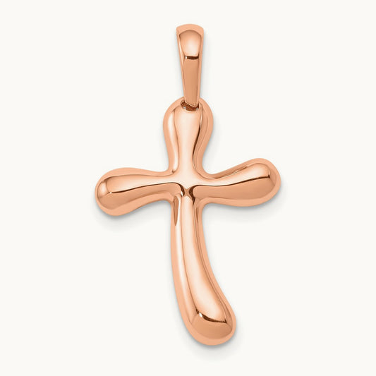 Freeform Cross Pendant — 14K Rose Gold