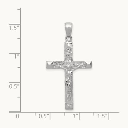 Crucifix Pendant, 14K White Gold