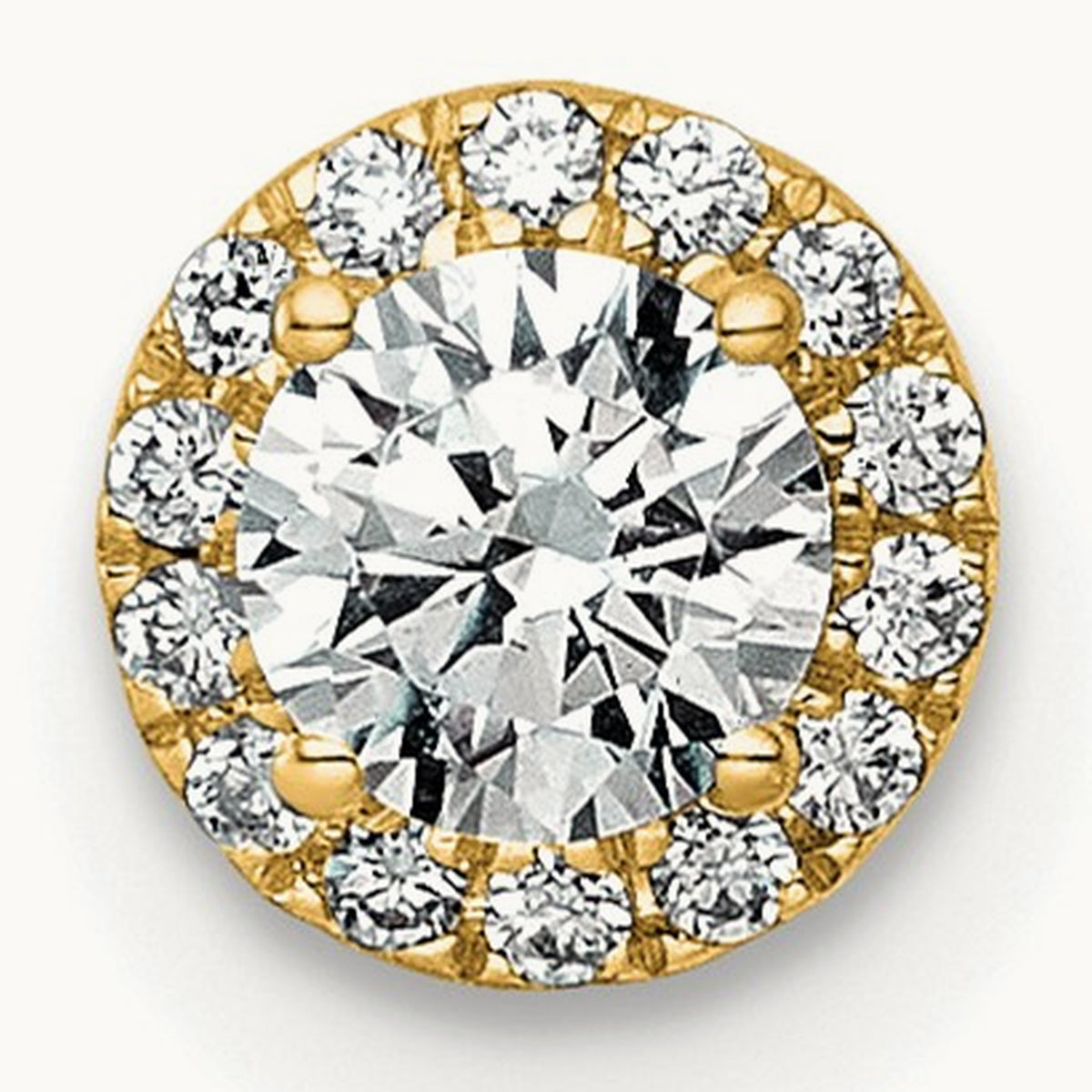 Round Halo Chain Slide Pendant, 0.25-5.00 ct tw Lab-Grown Diamond — 1/3 ct, VS (Best), 14K Yellow Gold