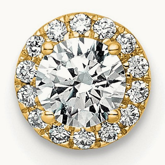 Round Halo Chain Slide Pendant, 0.25-5.00 ct tw Lab-Grown Diamond — 1/3 ct, VS (Best), 14K Yellow Gold