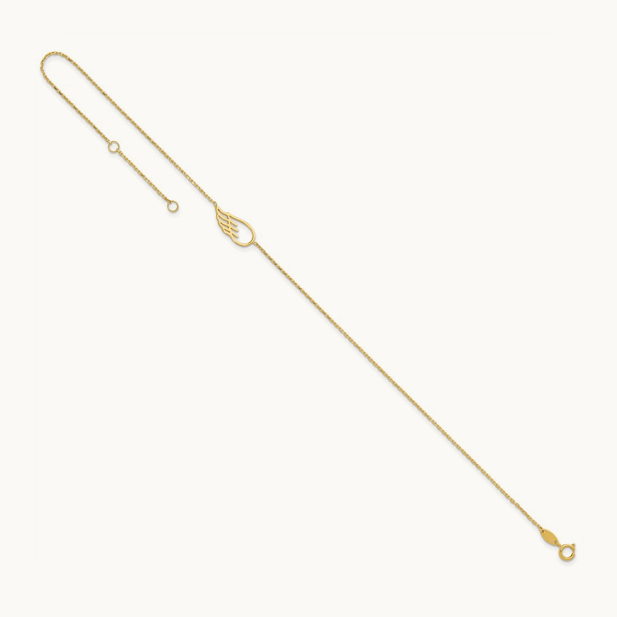 Wing 10in Plus 1in ext. Anklet, 14K