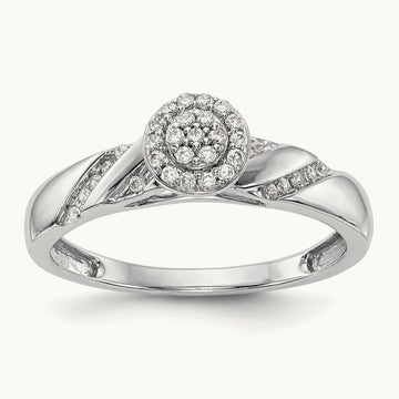Complete Diamond Trio Cluster Engagement Ring — 10K White Gold