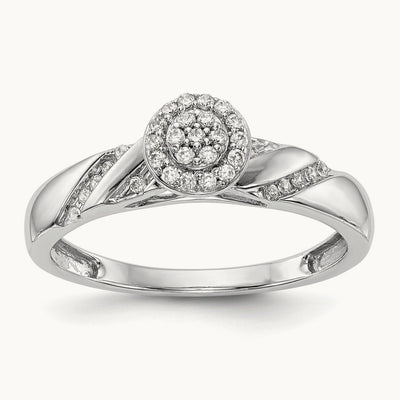 Complete Diamond Trio Cluster Engagement Ring — 10K White Gold