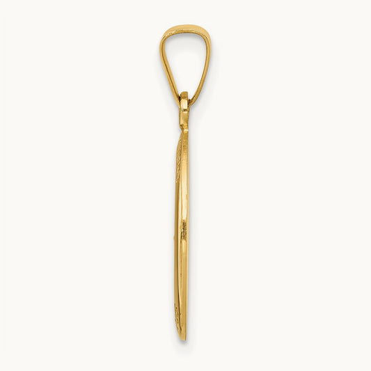 Polished and Satin St. Anthony Medal Hollow Pendant — 23.3mm