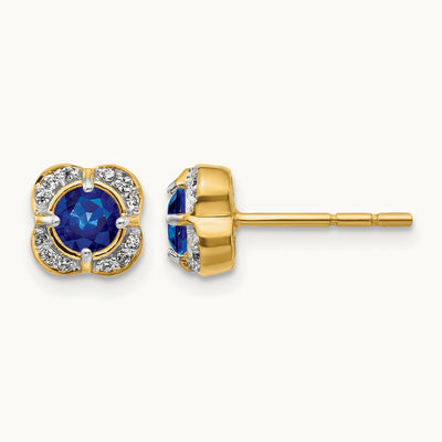 Diamond and Sapphire Fancy Earrings — 5mm