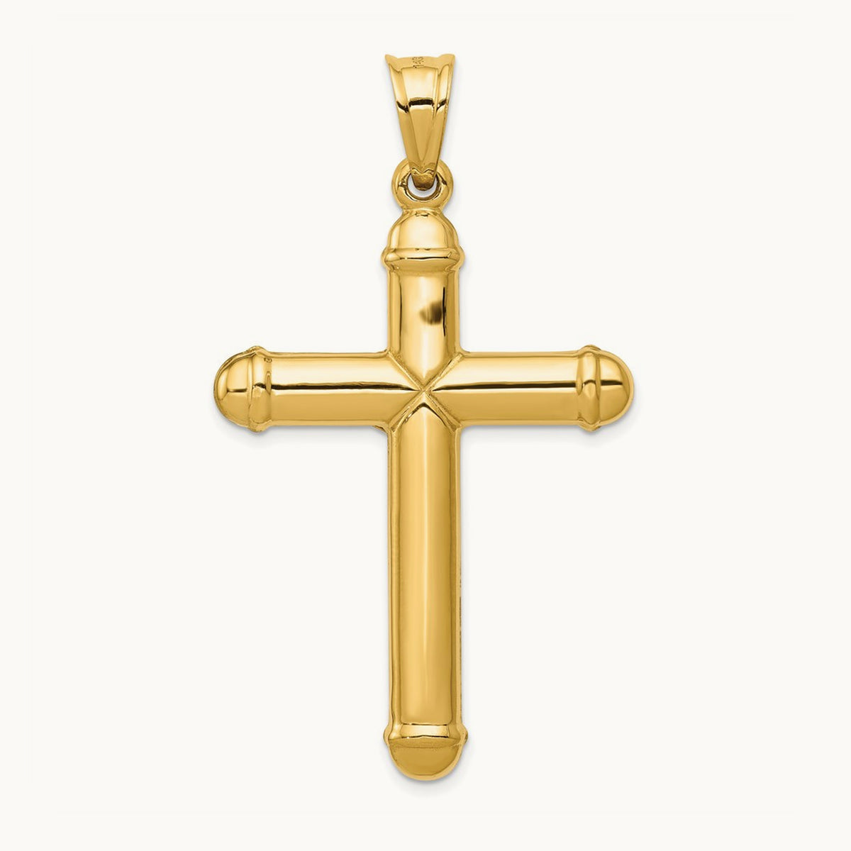 Reversible Crucifix Pendant — 14K Yellow Gold, 56mm