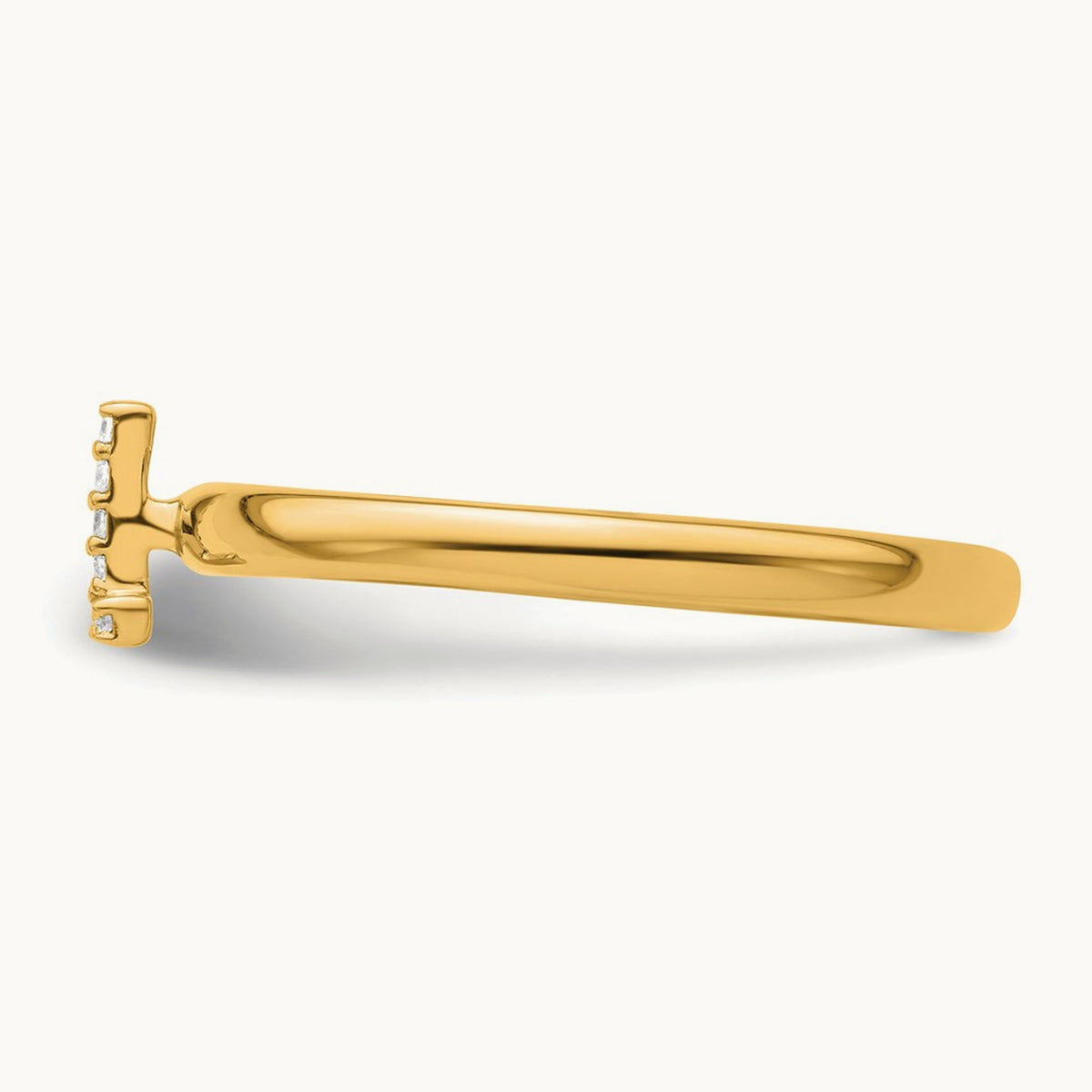 Stackable Diamond Ring — 14K Yellow Gold, L