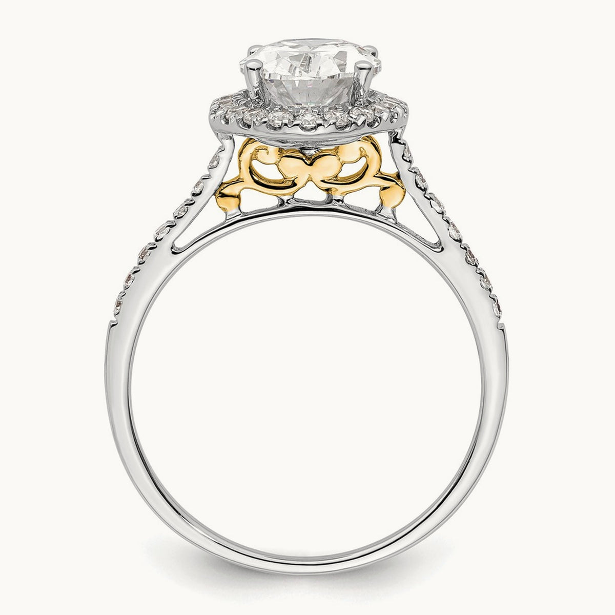 Oval Halo Semi-Mount Engagement Ring — 1/3 ct, 7