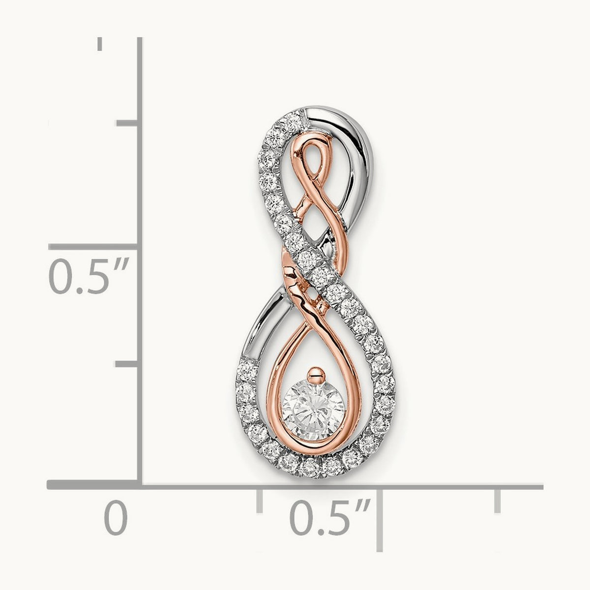 Infinity Diamond Chain Slide, 14K Two-tone White with Rose
