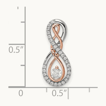 Infinity Diamond Chain Slide, 14K Two-tone White with Rose