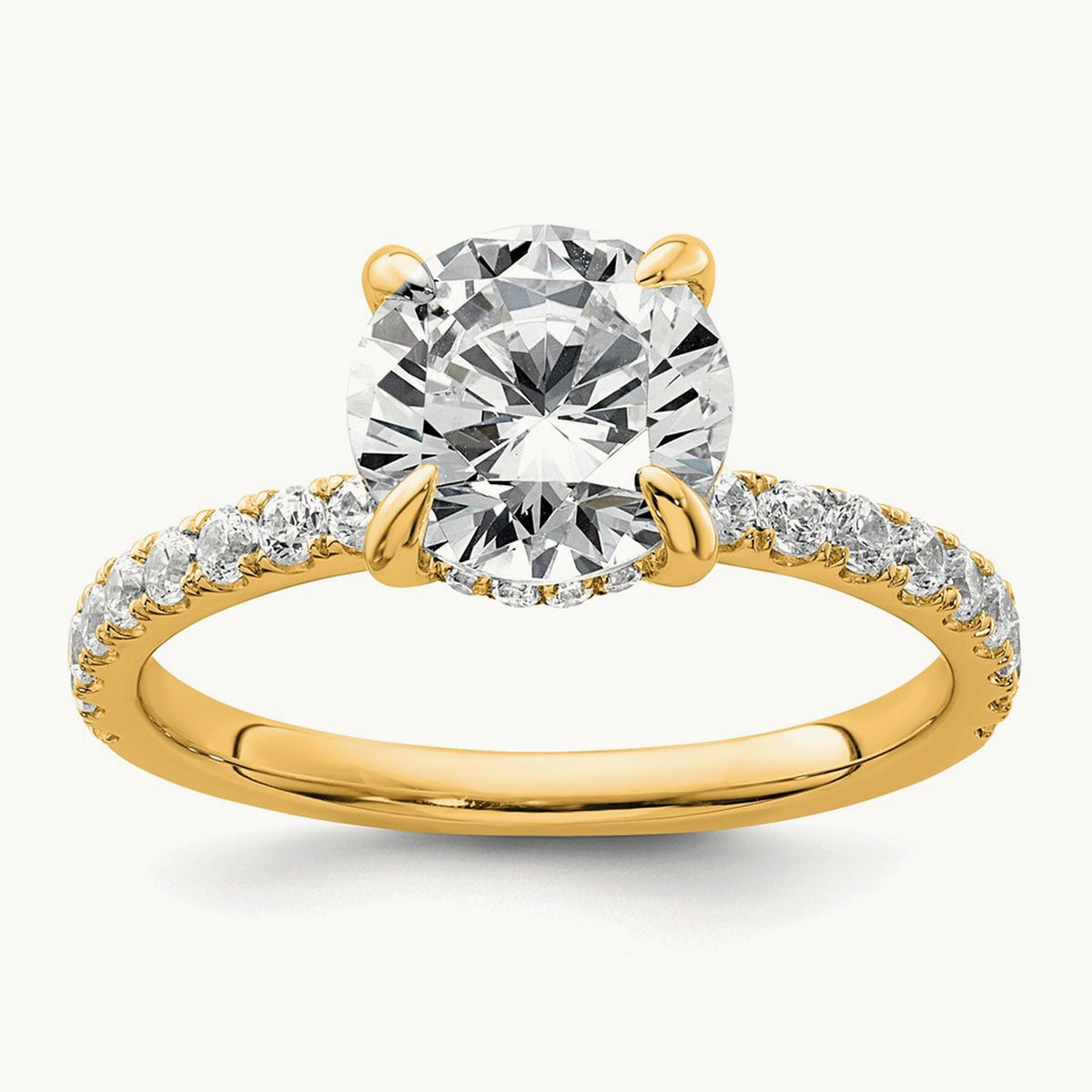 Round Solitaire Engagement Ring, 1.25-3.50 ct tw Lab-Grown Diamond — 14K Yellow Gold, 7 (2)