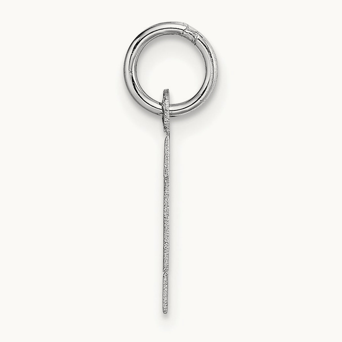 Small Block Initial Charm — 14K White Gold, K