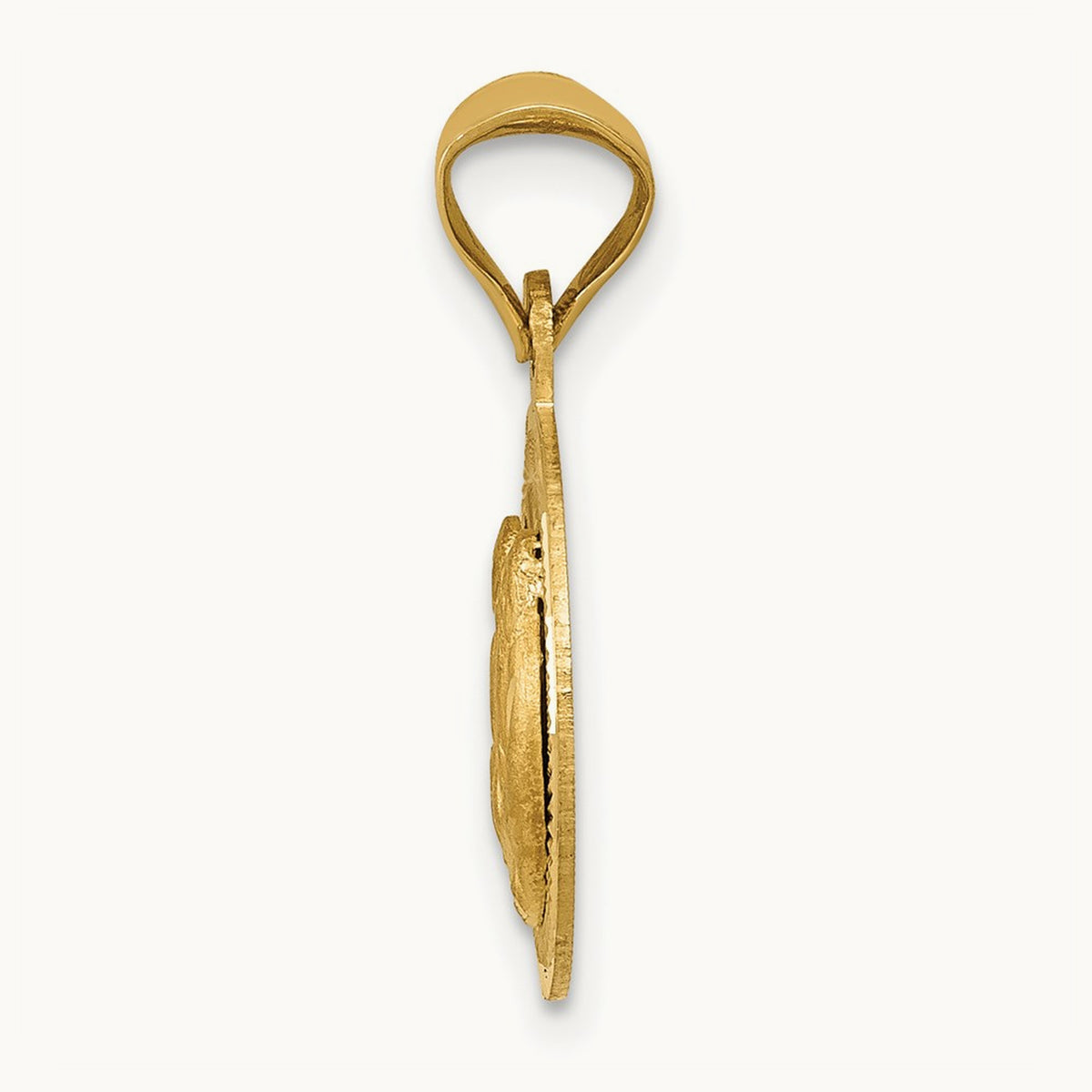 Polished and Diamond-cut Baptism Circle Pendant — 19mm