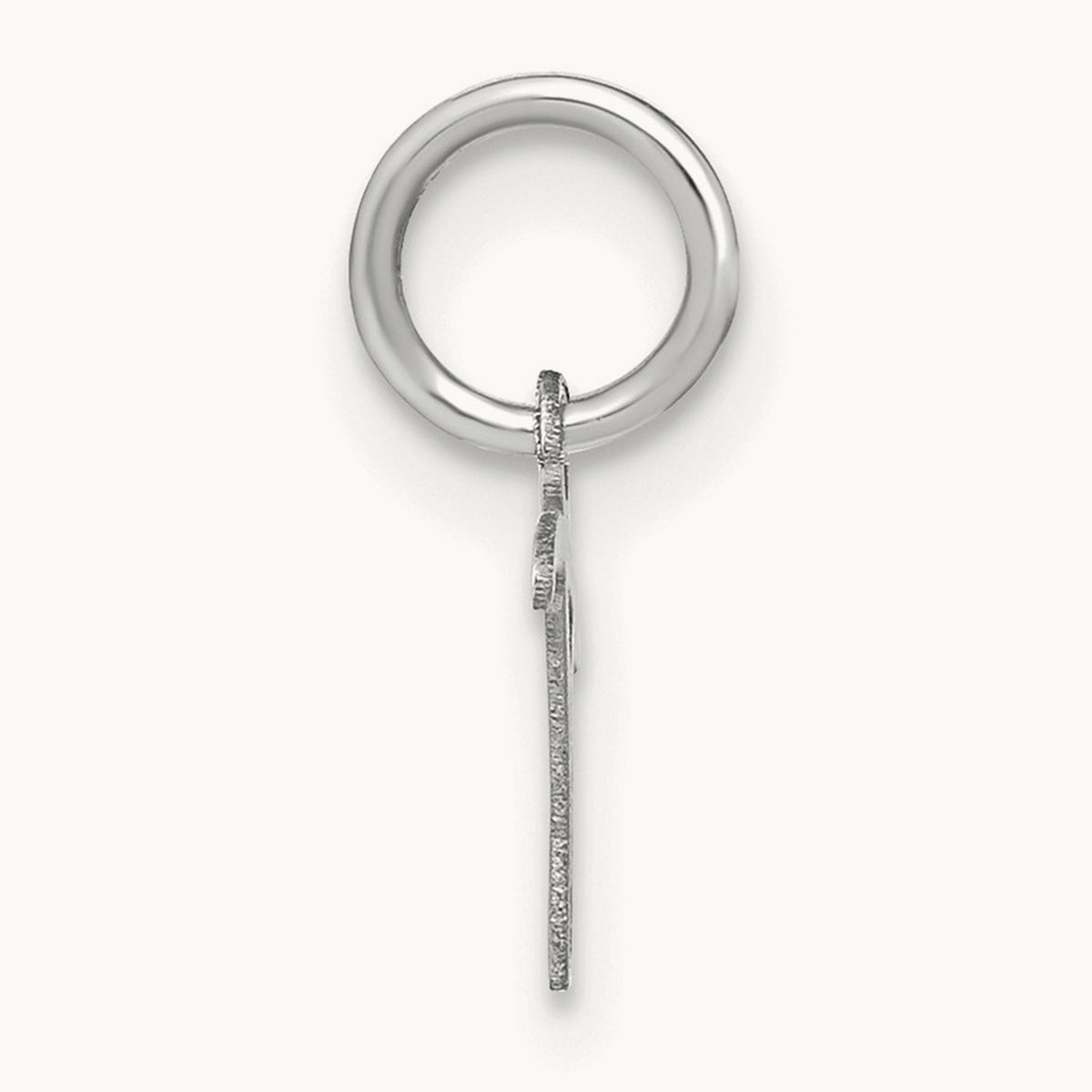 Upper case Initial Charm — 14K White Gold, T