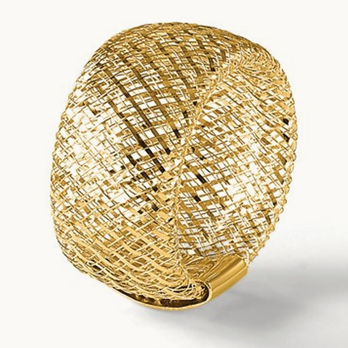Wide Mesh Stretch Ring — 14K Yellow Gold
