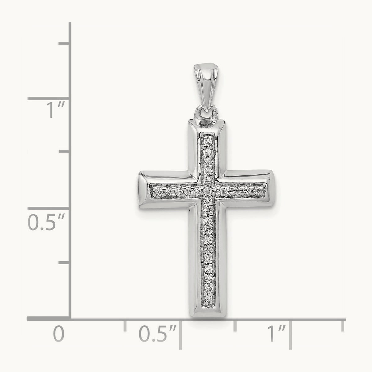 Large Diamond Cross Pendant — 14K White Gold