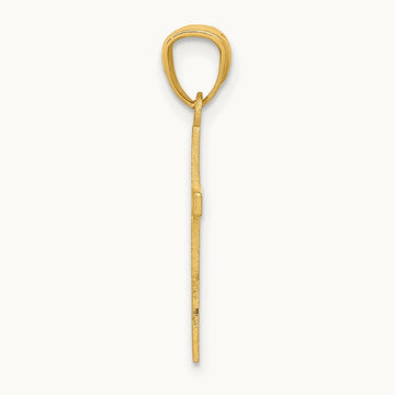 Satin Diamond-Cut Cross Pendant, 14K