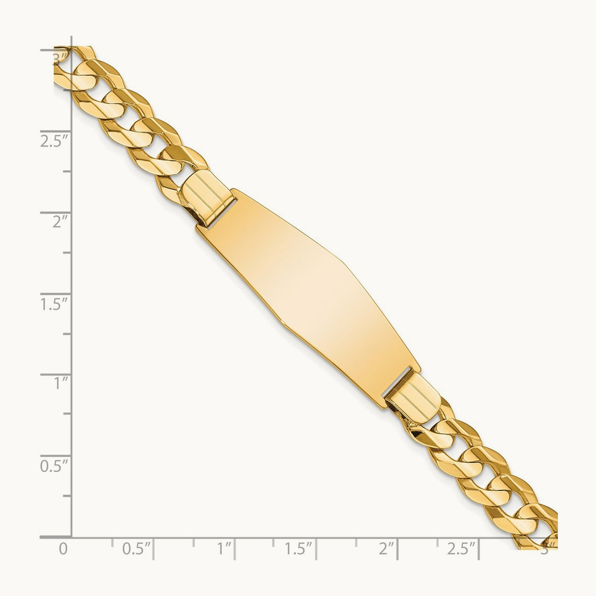 Curb Soft Diamond Shape ID Bracelet, 14K