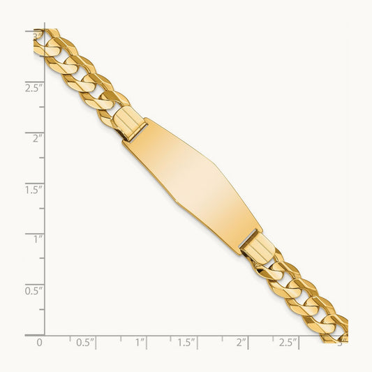 Curb Soft Diamond Shape ID Bracelet, 14K