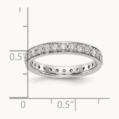 Polished Vintage Diamond Eternity Band, 1.00 ct tw — 14K White Gold