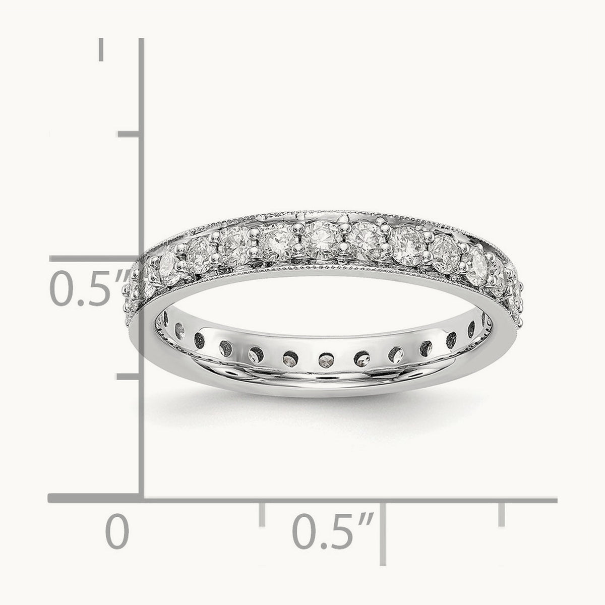 Polished Vintage Diamond Eternity Band, 1.00 ct tw — 14K White Gold