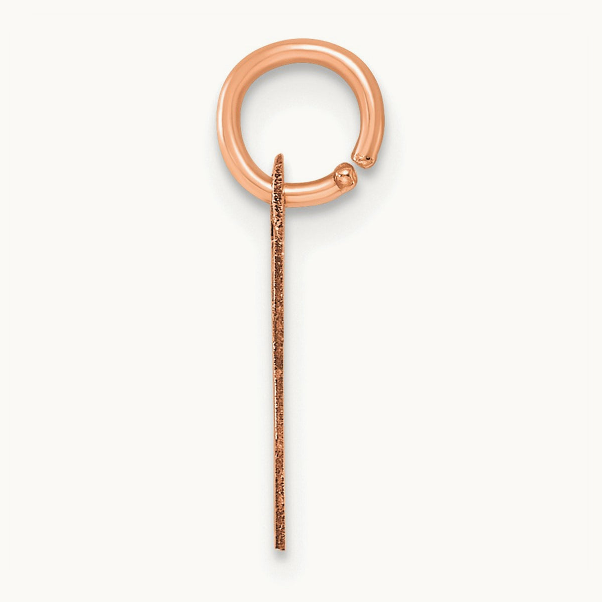 Small Script Letter W Initial Charm, 14K Rose Gold