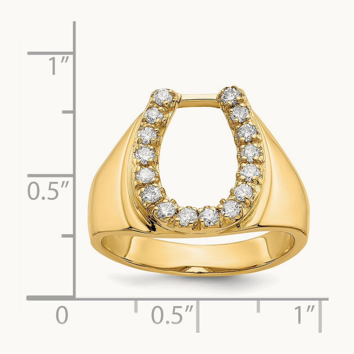 AA Diamond Men's Horse shoe Ring, 14K