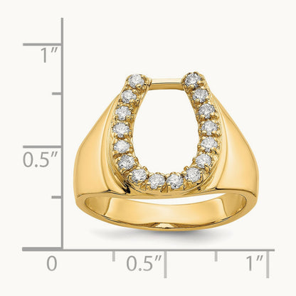 AA Diamond Men's Horse shoe Ring, 14K