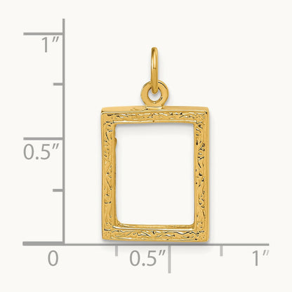Small Picture Frame Pendant, 14K