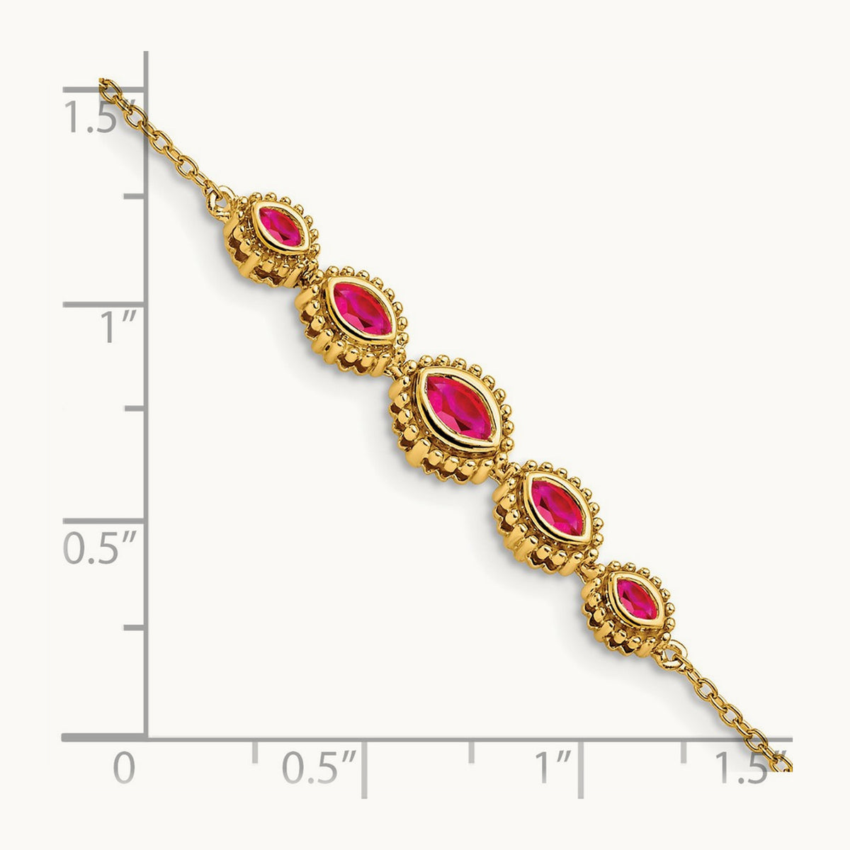 Marquise Ruby Bracelet, 14K
