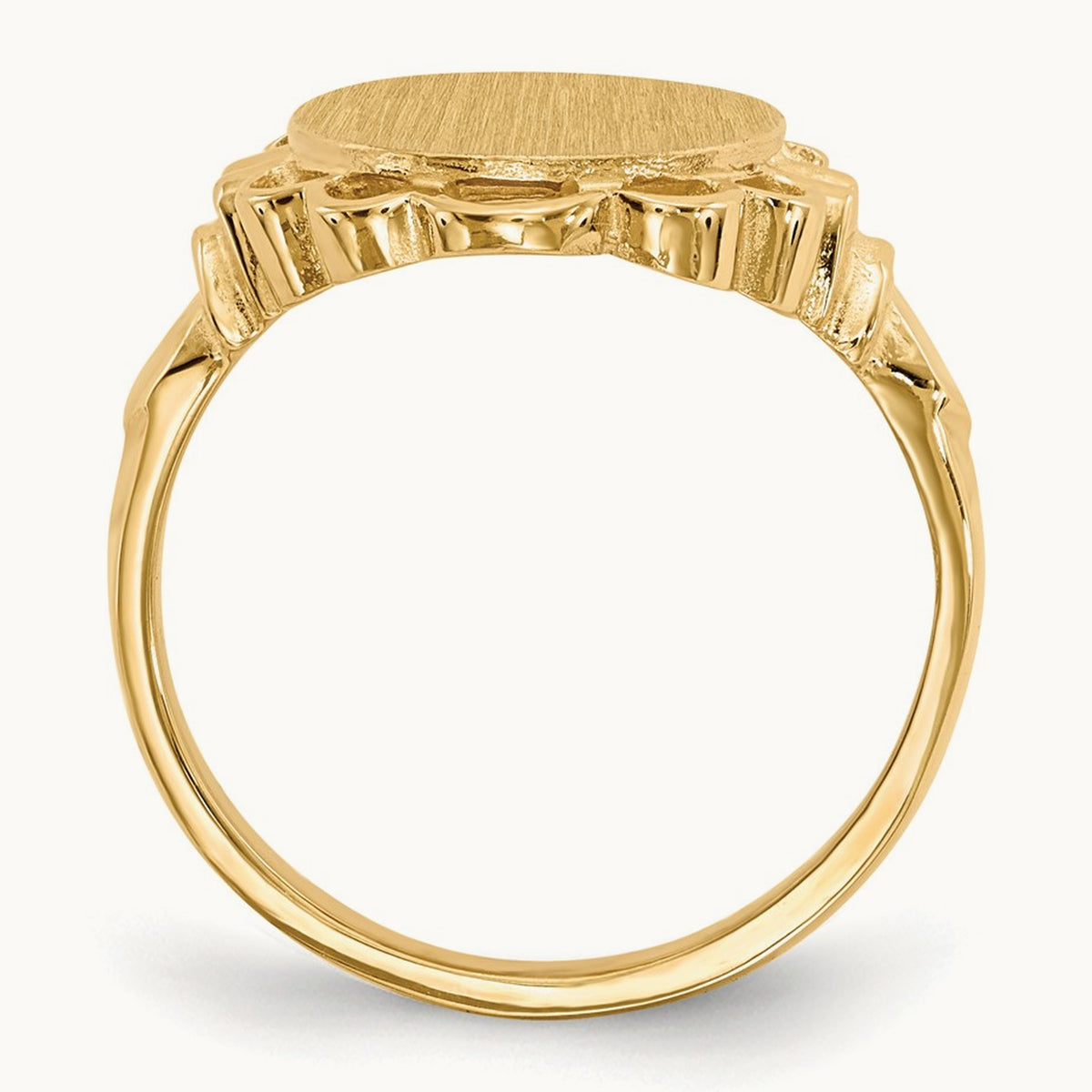 10.5x14. Open Back Signet Ring, 0mm, 14K