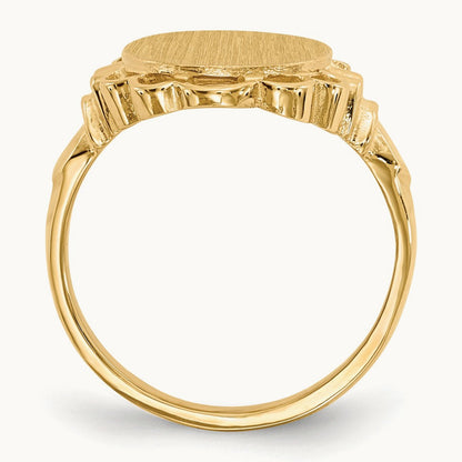10.5x14. Open Back Signet Ring, 0mm, 14K